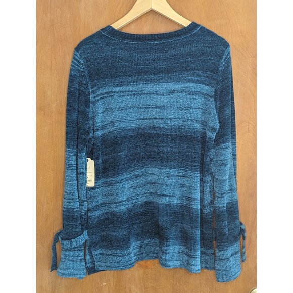 NWT St. John's Bay Teal Blue Bell Sleeve Sweater Large - Picture 5 of 9